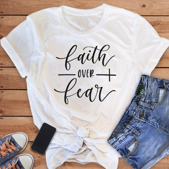 Faith Over Fear Christian T-Shirt Clothing For Women Faith Shirt