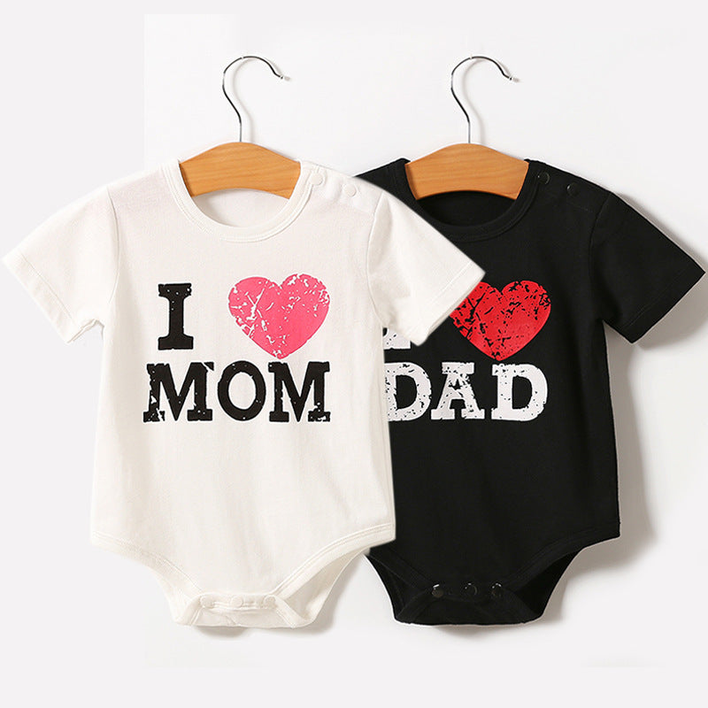 Baby Triangle Romper | I Love Mommy & Daddy Short Sleeve