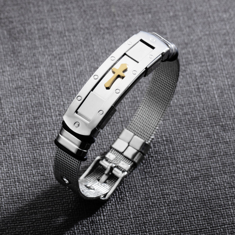 Stainless Steel Cross Bracelet