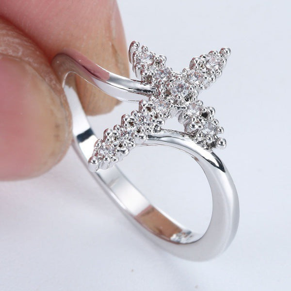 Diamond Christian Jesus Cross Ring