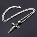 Men's Chain Christian Jewelry Gift Vintage Cross INRI Crucifix Pendant And Necklace